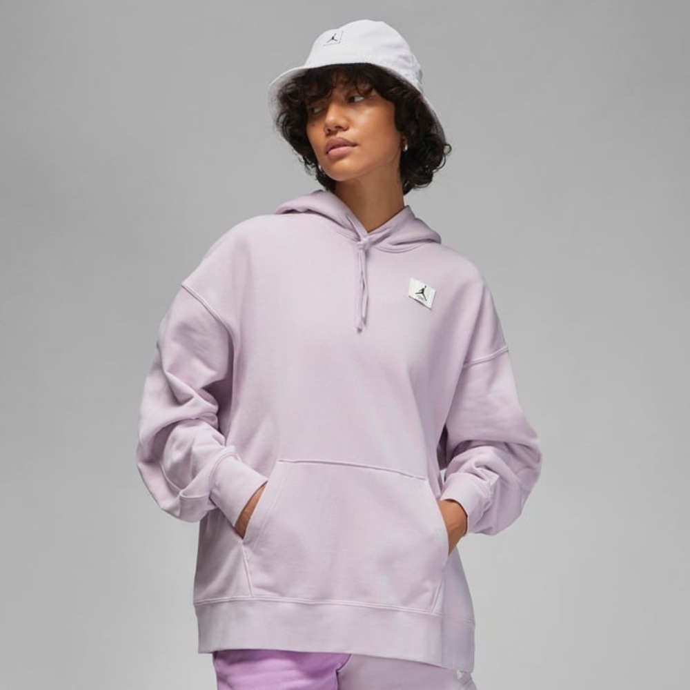 BNWT JORDAN Nike oversized Flight Fleece hoodie iced lilac size large